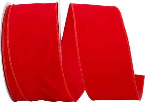 Miniatura 17 de Cinta Reliant Ribbon 92270W-957-40K Value Velvet con borde de alambre, 2-1/2 pulgadas x 50 yardas, escarlata/oro