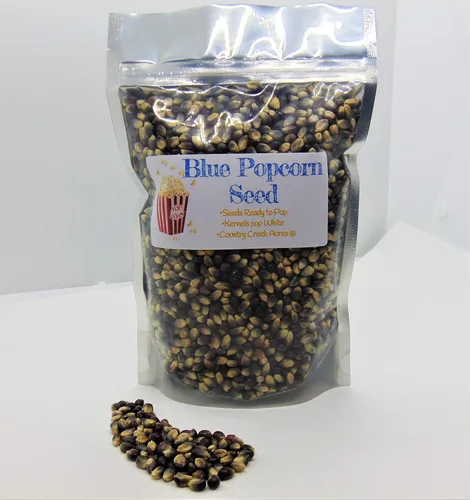 Semilla de palomitas de maíz azul de 4 onzas – Granos de palomitas de maíz sin estallar – Palomitas de maíz grandes de mariposa – Producto versátil,