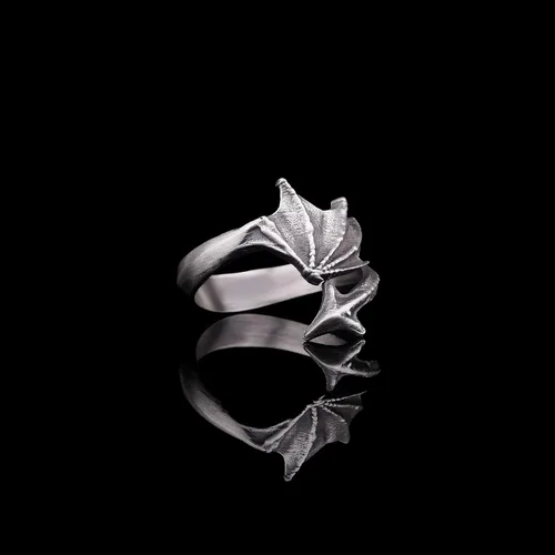 Miniatura 2 de Anillo de ala de dragón, anillo de cola de dragón, anillo de ala de cola de dragón de plata de ley, anillo de plata de dragón envuelto, anillo