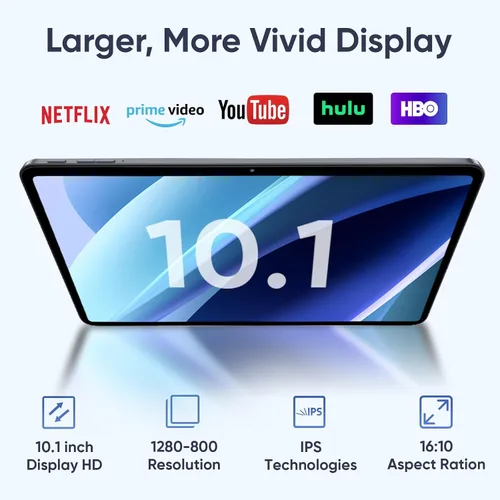 Miniatura 4 de EDDBNi Tablet Android 15 de 10.1 pulgadas Tablet 2025 últimas Tablets con Teclado Ratón 24GB+64GB 2TB de expansión 6000mAh procesador Octa-Core Negro