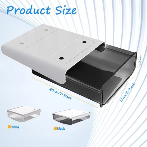 Miniatura 2 de Organizador de cajones para debajo del escritorio, paquete de 2 cajones autoadhesivos para almacenamiento debajo del escritorio, cajón de escritorio