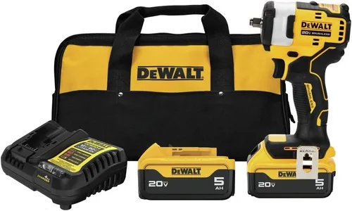 DEWALT DCF913P2R 20V MAX sin escobillas - Llave de impacto inalámbrica de iones de litio de 3/8 pulgadas con kit de yunque de anillo de retención