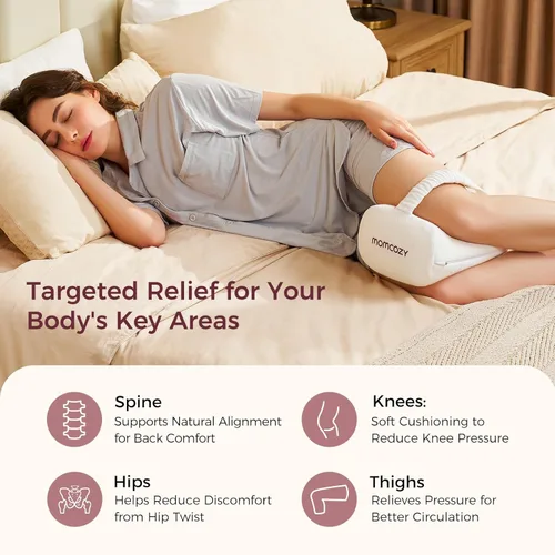 Miniatura 2 de Momcozy Almohada de rodilla para dormir de lado, espuma viscoelástica suave y diseño sin pellizcos, alivia el dolor de rodilla, piernas y ciática