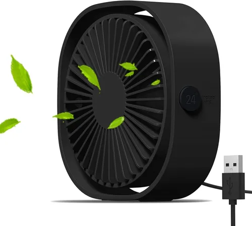 Miniatura 9 de Simpeak Ventilador USB pequeño, silencioso y portátil, alimentado por USB (sin batería), refrigeración de 3 ajustes de velocidad, ventilador Gris