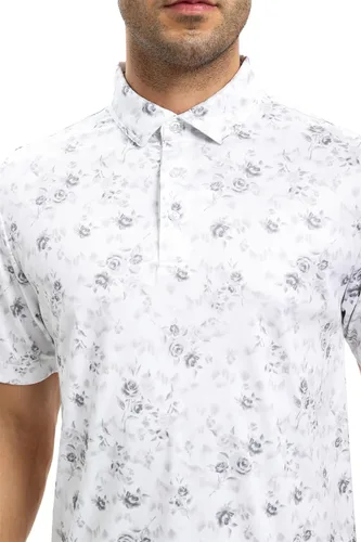 Miniatura 4 de Camisas de golf para hombre - Polo de manga corta con estampado de rendimiento que absorbe la humedad