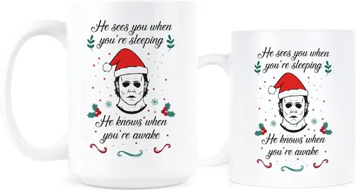 Miniatura 2 de LIBBY'S BENCHMARK27 DESIGNS Michael Myers Taza de café de Navidad Michael Myers
