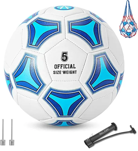 Miniatura 9 de STEEFAN Balón de Fútbol Tamaño 3/4/5 para Niños Juego al Aire Libre, Balón de Fútbol que Cambia de Color con Red de Transporte, Balón