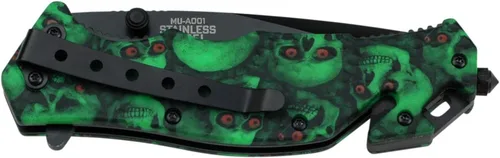 Miniatura 2 de Master USA MU-A001 Serie Cuchillo Plegable con Resorte, Hoja Negra, 11.43 cm Cerrado