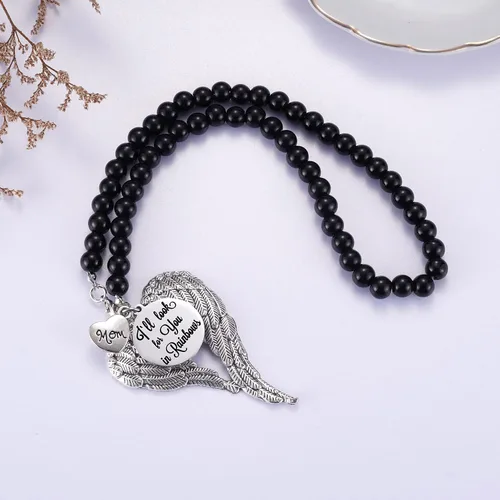 Miniatura 6 de Collar conmemorativo de alas de ángel, regalos conmemorativos para la pérdida de mamá/papá/abuela/abuelo/hijo/hija, adorno conmemorativo para espejo