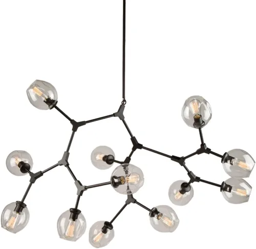 Artcraft Lighting JA14022BK - Lámpara de araña moderna y contemporánea de 12 luces de Organic Collection en acabado negro, 55.00 pulgadas