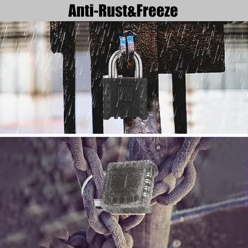Miniatura 6 de Cerradura de combinación de 4 dígitos de alta resistencia, gran resistencia, desbloqueo con un toque, función antierror, candado impermeable de alta