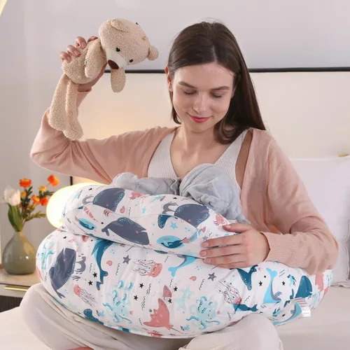 Miniatura 3 de Almohada de lactancia BATTOP para lactancia materna, alimentación con biberón, almohadas de lactancia de talla grande con correa ajustable