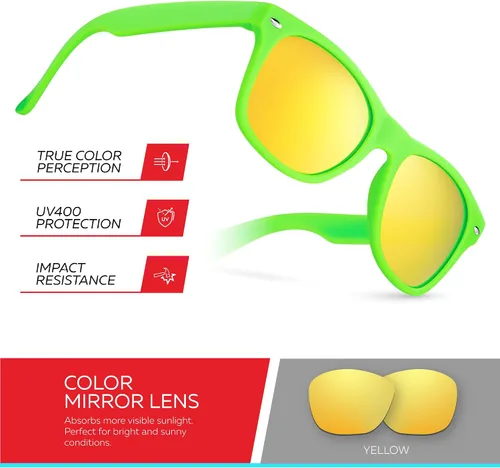 Miniatura 231 de Retro Rewind Lentes de sol para niños y niñas de 3 a 12 años, inastillables, UV400, lentes de sol para niños pequeños
