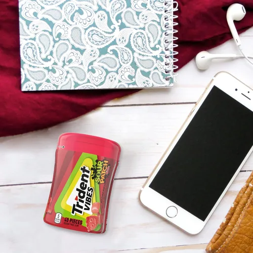 Miniatura 7 de Trident Vibes SOUR PATCH KIDS Redberry - Goma de mascar sin azúcar, botella de 40 piezas (paquete de 2)