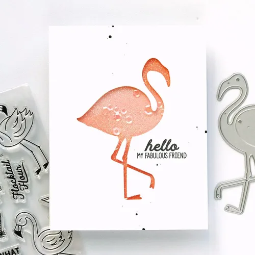 Miniatura 5 de Flock Star Flamingo de Julie Ebersole, Essentials by Ellen Stamp & Die Combo, diseño de tarjeta interactiva, sentimientos humorísticos