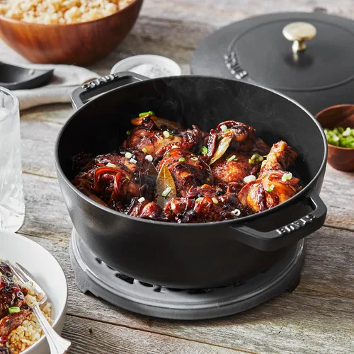 Miniatura 5 de Staub Horno holandés de hierro fundido, 3.75 cuartos de galón, sirve 3-4, fabricado en Francia, cereza