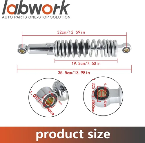 Miniatura 4 de labwork 2 uds cromo amortiguador trasero 12.598 in reemplazo para XL883 1200 72 48
