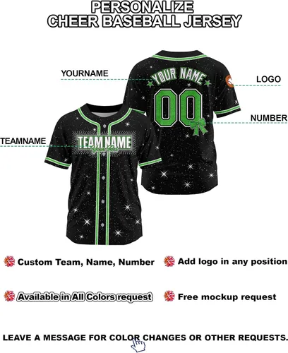 Miniatura 3 de Camiseta de béisbol de uniforme de animadora personalizada, camiseta de animadora para niñas, mujeres, jóvenes, niños, camiseta con purpurina