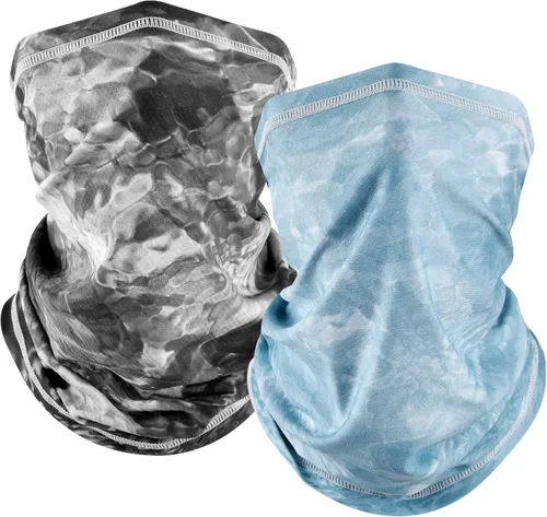 Miniatura 13 de MCTi Máscara de cuello UV, UPF 50, pasamontañas, máscara facial transpirable refrescante para el sol y el verano, para pesca, correr, paquete de 2
