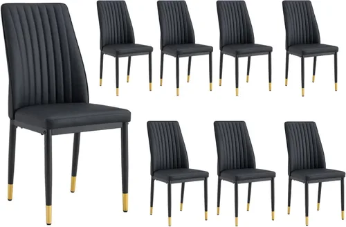 Miniatura 33 de Juego de 4 sillas de comedor modernas, de piel sintética, con patas de metal, para comedor, oficina, sala de espera (juego de 4, color blanco)
