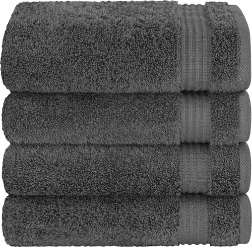 Miniatura 5 de Cotton Paradise - Juego de 4 toallas de mano para baño, 100% algodón turco, toallas suaves y absorbentes para la cara, toallas de mano color gris