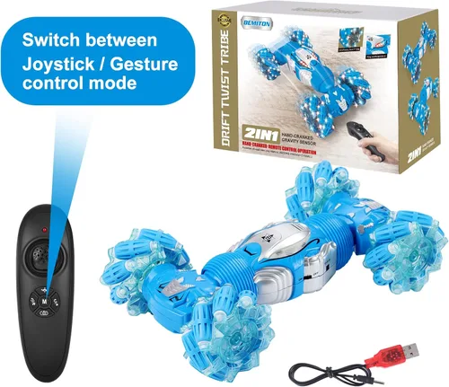 Miniatura 8 de BEMITON Coches RC de Control Remoto para Niños, Coche de Acrobacias RC con Sensor de Gestos Regalos para Niños de 6 7 8-12 9 10 11 Años, Camión