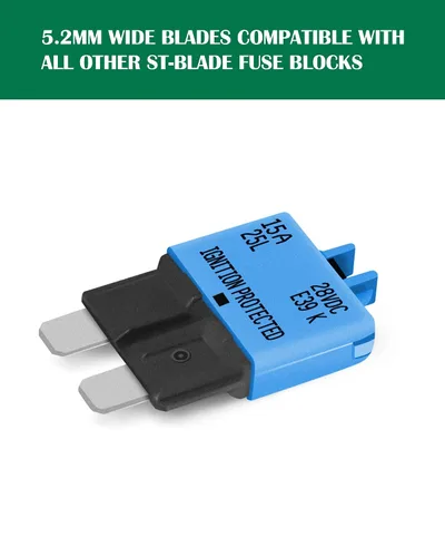 Miniatura 3 de LENKRAD Fusible reiniciable ATC/ATO automotriz de 15 amperios, 15 A, reinicio manual, hoja estándar, fusibles de 15 amperios, disyuntor de reinicio