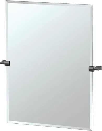 Miniatura 8 de Gatco 4719MXSM Bleu Espejo rectangular sin marco, 24 H, negro mate/montado en la pared, espejo rectangular biselado inclinable para baño