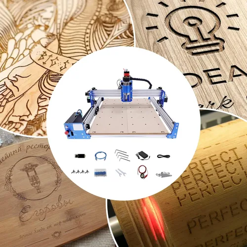 Miniatura 2 de Máquina de enrutador CNC 4040, máquina de grabado de marco de aluminio de 3 ejes, enrutador USB, grabador de tallado de madera, motor de husillo