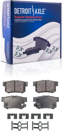 Miniatura 6 de Detroit Axle - Pinzas de freno traseras para el lado del pasajero + pastillas de freno de cerámica con herramientas de repuesto para Acura CL TL