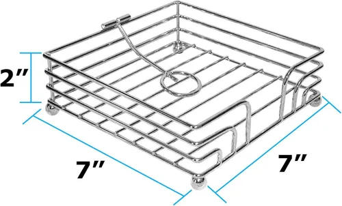 Miniatura 2 de Blue Donuts Wire Collection Servilletero, servilleteros para mesas, servilleteros de mesa de comedor para cocina, servilletero plano, cromado Cromo