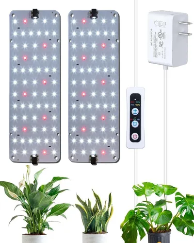 Miniatura 13 de Panel de luz de cultivo para plantas de interior, luz LED ultrafina de espectro completo de 20 W para estante y gabinete, regulable con temporizador