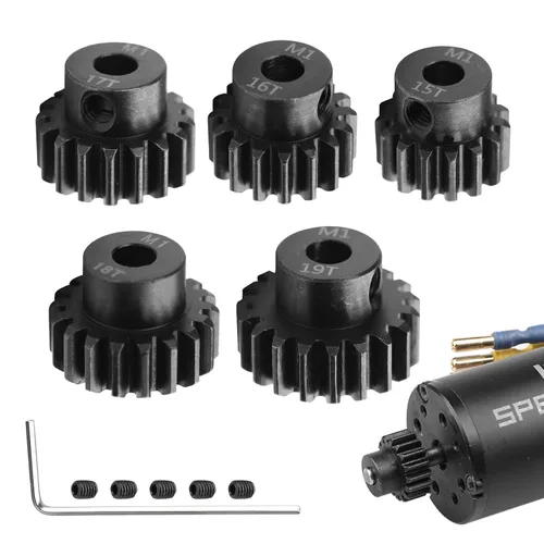 Miniatura 7 de AIMROCK Juego de 5 engranajes de piñón de motor Mod 1 RC: piezas de actualización para motor de eje de 1/8 de automóvil RC de 0.197 in
