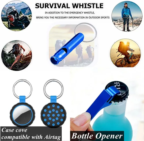 Miniatura 8 de BATUMEYE Set de regalo para mujer con pompón, cordón para bálsamo labial, tarjetero, silbato, soporte para botella de viaje, botella abierta