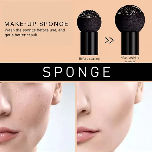 Miniatura 5 de CC Cream Foundation - Cojín de aire para cabeza de hongo, maquillaje facial, corrector hidratante impermeable, control de aceite, maquillaje desnudo