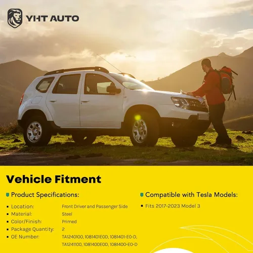 Miniatura 2 de YHTAUTO Juego de 2 guardabarros delantero izquierdo y derecho de repuesto para Tesla Model 3 2017 2018 2019 2020 2021 2022 2023