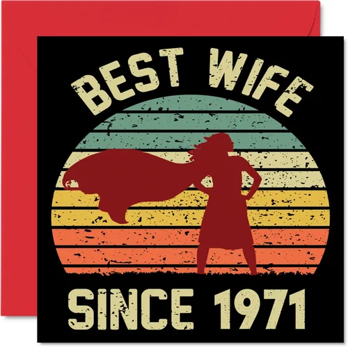 Miniatura 38 de Tarjeta de 71 aniversario para esposa de parte del esposo – La mejor esposa desde 1954 – Regalos con texto en inglés "I Love You", tarjetas