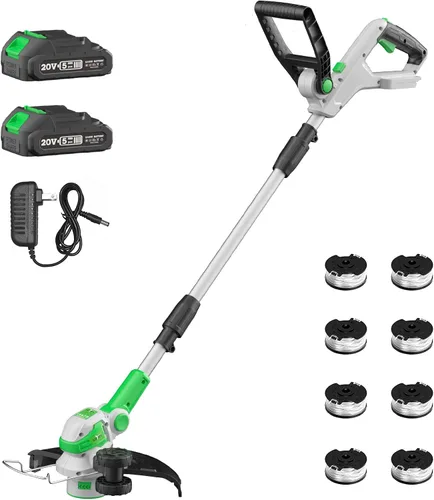 SOYUS Wacker eléctrico inalámbrico de 20 V, recortadora de cuerda de 12 pulgadas, funciona con batería con alimentación automática de línea,