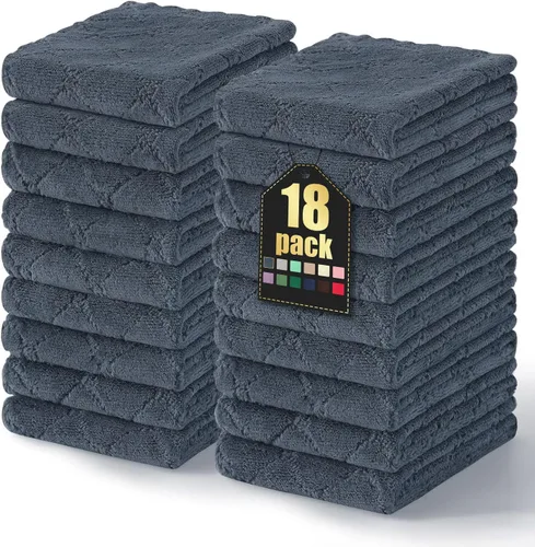 Miniatura 76 de Homaxy - Paquete de 12 trapos de cocina (10 x 10 pulgadas, morado), de terciopelo coral, supersuaves y absorbentes, de secado rápido, paño