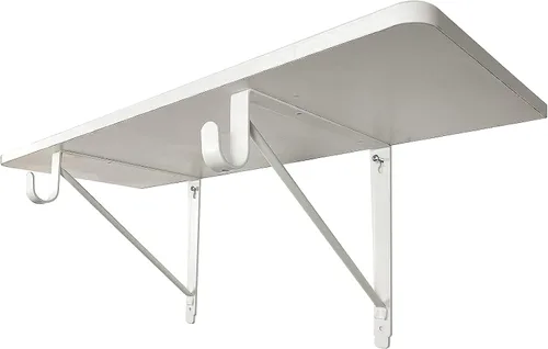 Miniatura 3 de Paquete de 2 estantes de armario resistentes y soportes de barra, soportes de estante para ropa, soporte de estantes de armario con soporte