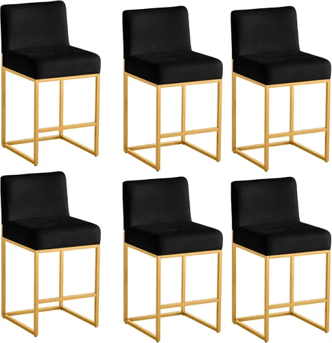 Miniatura 21 de Taburetes de bar de altura de mostrador, taburetes de bar de 26 pulgadas, 1 juego, taburetes de cocina modernos de cuero sintético con respaldos