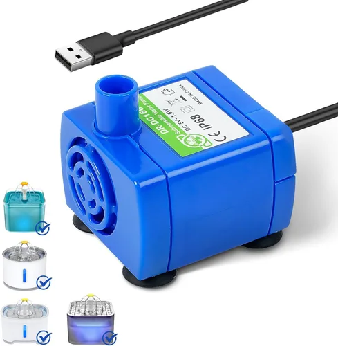 Bomba de agua sumergible IP68 DR-DC160 para fuente de agua de gato BaoFum para cerámica Tritone, acero inoxidable, tapa de flor redonda, fuentes
