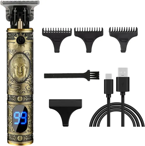 Miniatura 72 de Cortadora de pelo profesional para hombres y mujeres, inalámbrica, recargable, recortadora de pelo, kit de aseo de corte de cuerpo de metal