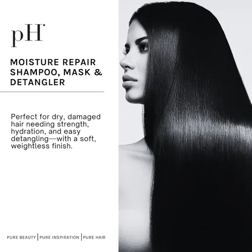Miniatura 3 de pH PURE HAIR Set de humedad profunda: champú de humedad profunda (8.4 onzas) y acondicionador (8.4 onzas) con mascarilla extra de mantequilla