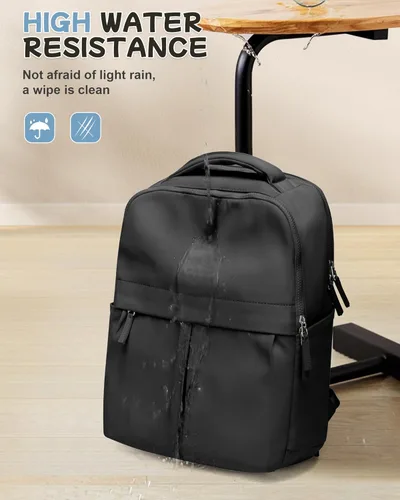 Miniatura 7 de Mochila pequeña para laptop para mujer, bolsa de computadora de 14 pulgadas con bolsillo trasero antirrobo oculto, mochila de viaje ligera