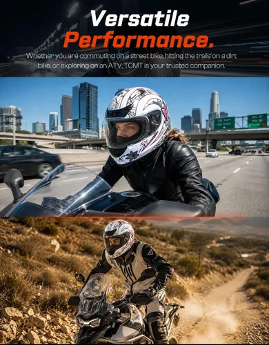 Miniatura 8 de TCMT Tamaño-M DOT Casco de motocicleta con mariposa, tapa abatible, cara completa, para la calle, para bicicleta de tierra, casco para adultos, ATV