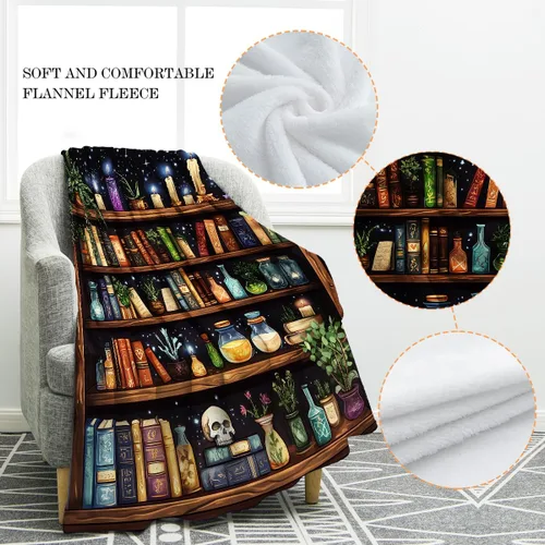 Miniatura 2 de Jekeno Estantería de Libros Manta Regalos para Mujeres Hombres Niños Niñas Papá Mamá Adolescentes Amigos Cumpleaños Navidad Halloween Pascua Regalos