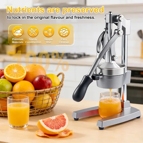 Miniatura 2 de Exprimidor de hierro fundido,Exprimidor comercial de la prensa de la mano,Cítricos de encimera de servicio pesado para jugo de limón naranja fresco