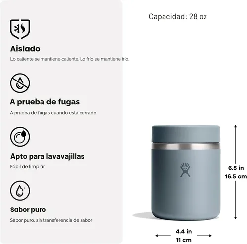 Miniatura 2 de Hydro Flask Tarro de comida – Acero inoxidable aislado, contenedor de viaje para comida caliente, almuerzo y sopa, 8 onzas de color marrón avena