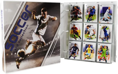 Miniatura 3 de UniKeep Estuche para tarjetas coleccionables con temática de fútbol con 10 páginas. Se pueden añadir páginas adicionales, porque está completamente